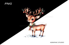 Winter Png, Christmas Reindeer Clipart, Folk Christmas Png Product Image 1