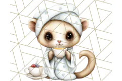 Warm & Fuzzy Mornings PNG Clipart, Cozy Animal Art Download Product Image 2