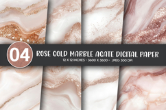 Rose Gold Marble Agate Digital Paper Product Image 1