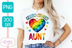 Autism Aunt PNG sublimation | Autism family support PNG Product Image 3