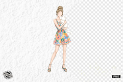 Fashionable Summer Girl Clipart Product Image 1