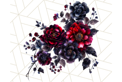 Gothic Floral PNG, Dark Aesthetic Flowers Clipart Print Product Image 2