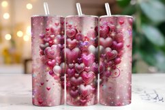 Hearts Valentine's Day Tumbler Wrap Sublimation Product Image 1