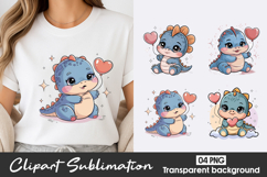 Cute Dino Clipart PNG Product Image 1