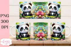 Cute baby panda bear mug wrap PNG for sublimation Product Image 2