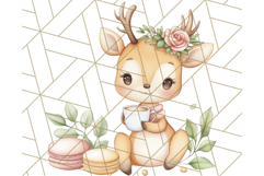 Tea Time Animal Clipart PNG Woodland Forest, Cottagecore Png Product Image 2