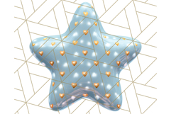 Cute Puffy Star Clipart PNG, 3D Glossy Pastel Stars Clip Art Product Image 2