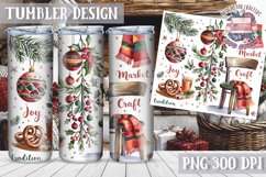 Sublimation Tumbler WRAP Christmas Design Quote Watercolor Product Image 1