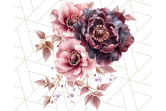 Gothic Floral PNG, Dark Aesthetic Flowers Clipart Print Product Image 2