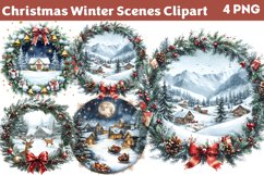Christmas Winter Scenes Clipart PNG Product Image 1
