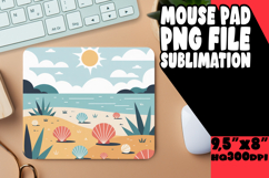 Colorful Raccoon &amp; Bloom Mouse Pad Sublimation PNG Product Image 1