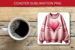 valentine square coaster - heart sweater Product Image 1