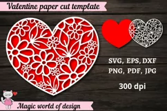 Heart Valentine SVG,Heart Papercut SVG Product Image 2