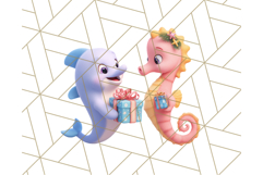 3D Under the Sea Christmas Clipart, Ocean Christmas PNG Product Image 2