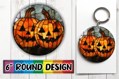 Vibrant Halloween Stained Glass Design Round Product Image 1