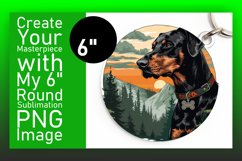 Adventure Seeker Dog Circle Design Sublimation Keychain PNG Product Image 1