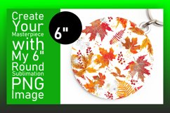 Cozy Autumn Pattern Round Design for Sublimation Keychain Product Image 1
