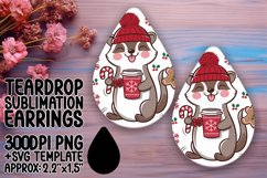 Elegant Teardrop Earrings Template PNG , Christmas Product Image 1