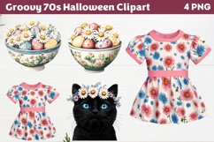 Groovy 70s Halloween Clipart PNG Product Image 1
