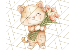 Cute Animals with Tulips PNG, Spring Flower Clipart Download Product Image 2