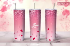 Pink Glitter Tumbler Wrap | Skinny 20 oz | Valentines Day Product Image 1