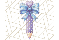 Chubby Pencil With Bows PNG Clipart, Cute School Supply Png Product Image 2
