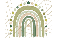 Boho Rainbow PNG Clipart, Earthy Arches &amp; Minimal Shapes Product Image 2