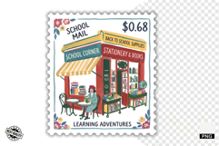 School Postage Stamps Clipart Product Image 1