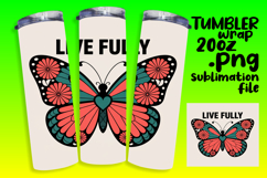 Stylish Tumbler Design for Sublimation , Butterfly Product Image 1