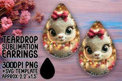 Sleek Teardrop Design for Earrings , Christmas Animals Product Image 1