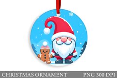 Gnome Christmas Ornament. Christmas Ornament Sublimation Product Image 1