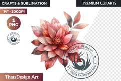 Pink Rose Gold flower Clipart, Abstract Flowers Wedding PNG Product Image 1