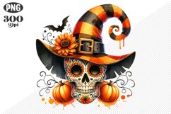 Halloween Skull Sublimation - Clipart PNG Design Product Image 1