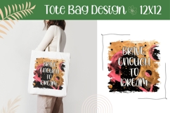 Pink Moon Illustration, Brave Enough To Dream Print Product Image 1