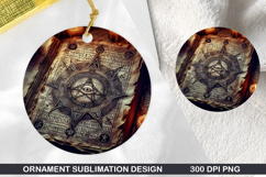 Ancient Spell Stained Glass Ornament PNG, Digital Download F Product Image 1