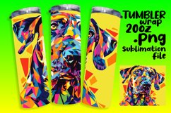 Vivid Abstract Dog Pattern 20oz Tumbler Wrap Product Image 1