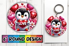 Sweet Circle Keychain Design PNG, Valentines Product Image 1
