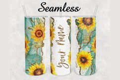 Sunflower Alcohol Ink Agate 20 oz sublimation design tumbler Product Image 1