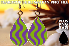 Bright Teardrop Earrings Magic PNG, Funky Pattern Product Image 1
