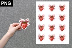Valentines Cherries with Coquette Bow Sticker, Product Image 1