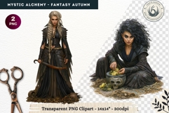Gothic Witch Mystic Alchemy Clipart, Autumn Apothecary PNG Product Image 1