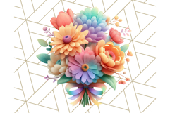 Pastel Flower Bouquet PNG Clipart, Elegant Floral Art Product Image 2