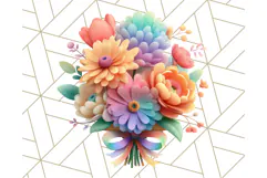 Pastel Flower Bouquet PNG Clipart, Elegant Floral Art Product Image 2