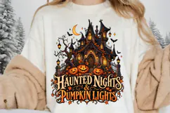 Haunted Nights Pumpkin Lights Haunted House Halloween PNG Product Image 1