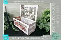 Farm sweet farm planter, Welcome centerpiece Glowforge svg Product Image 2