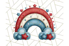 Patriotic Scandinavian Rainbow Clipart PNG, 4th Of July Png Product Image 2