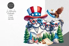 Patriotic clipart, Mount Rushmore clipart, USA clipart Product Image 1