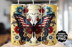 Butterfly and Sunflower Tumbler Wrap for Sublimation Product Image 1