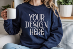 Gildan 18000 Black Crewneck Sweatshirt Mockups,G180 Product Image 1