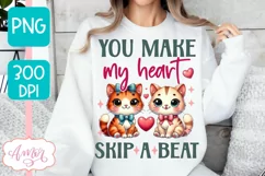 Cute Valentine's day PNG sublimation, You make my heart PNG Product Image 1